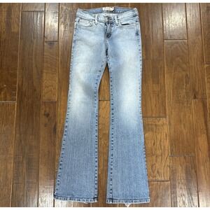 Vintage Y2K JUST USA Bootcut Low Rise Jeans Women 1 Light Wash Faded Made in USA